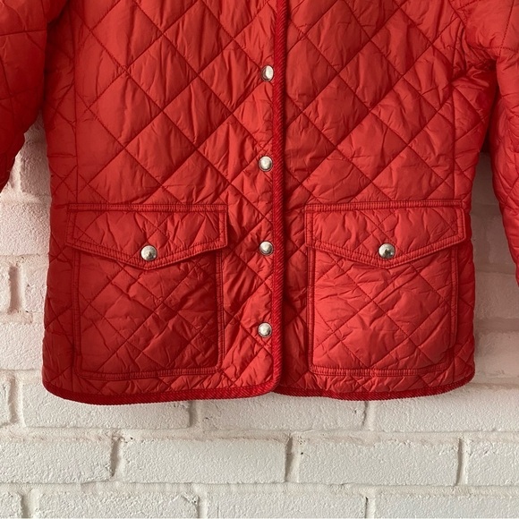 Polo Ralph Lauren Red Quilted Barn Jacket Coat Button Collar Womens Size Medium - Picture 3 of 11